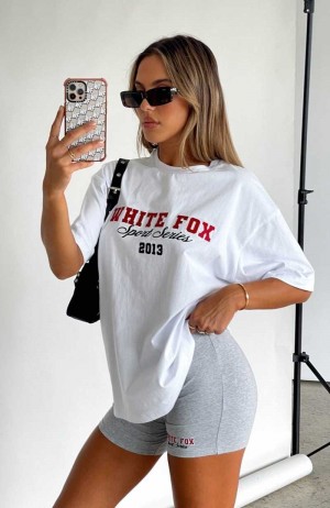 White Fox A Power Move Oversized Tee White | GDNOAR-429