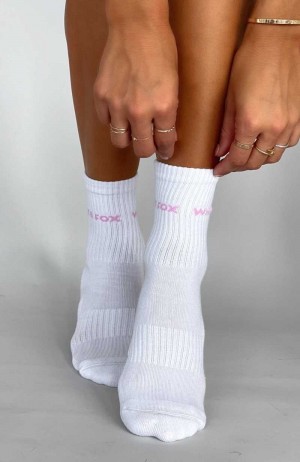 White Fox All For It Socks White/Pink | EGLAMU-679