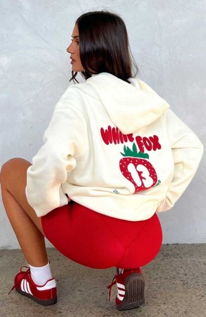 White Fox Best Of My Life Oversized Hoodie Cream | IPWBND-513