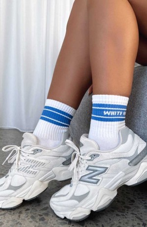 White Fox Count On It Socks White/Blue | UYZMDJ-891