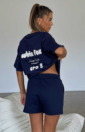 White Fox Era 8 Oversized Tee Nautical | SZKERB-495
