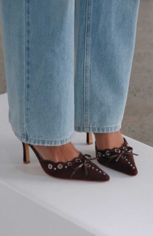 White Fox Leina Heels Chocolate | TUKWDR-417
