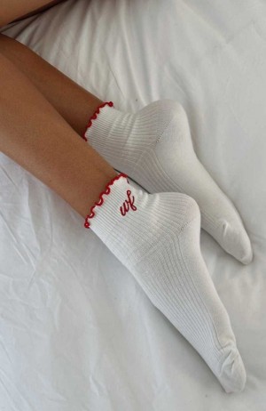 White Fox Me Time Socks White/Red | ITPFZX-531