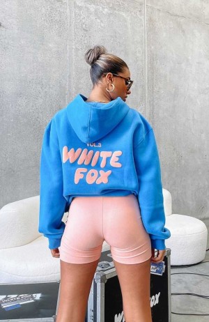 White Fox Offstage Hoodie Azure | HCVULB-276