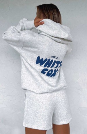 White Fox Offstage Hoodie Mineral Grey | GUHPTC-760