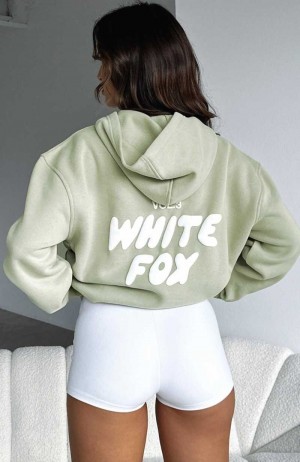 White Fox Offstage Hoodie Moss | FEBAKJ-947