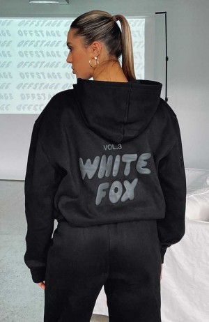 White Fox Offstage Hoodie Onyx | UPKGOZ-579