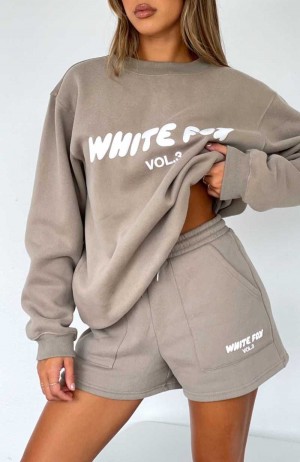 White Fox Offstage Lounge Shorts Fawn | TDUQMW-105