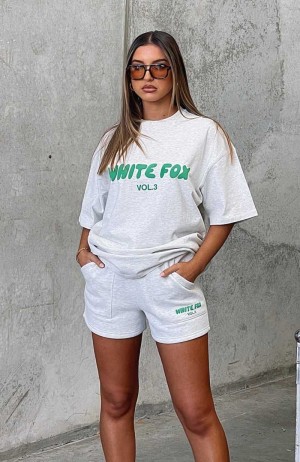 White Fox Offstage Lounge Shorts Glacier Grey | MBHTRJ-127