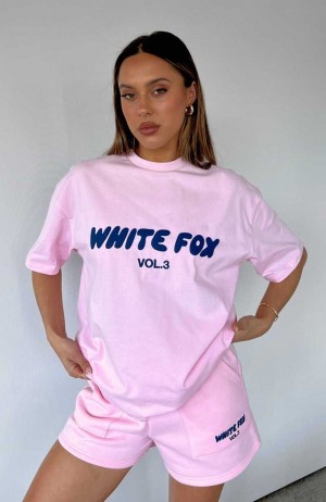 White Fox Offstage Lounge Shorts Posy Pink | UZNXAH-301