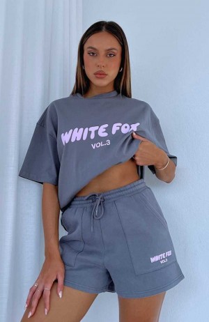 White Fox Offstage Lounge Shorts Volcanic | QKFPGZ-716