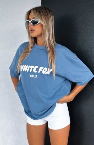 White Fox Offstage Oversized Tee Ocean | GASHDP-135
