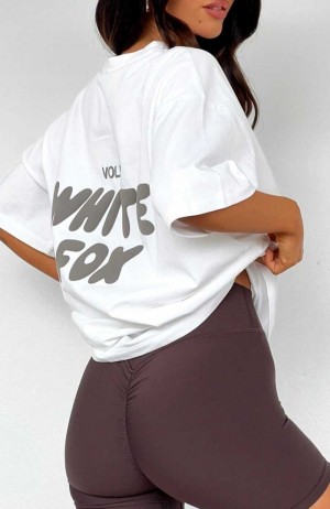 White Fox Offstage Oversized Tee White | TCAPBY-015