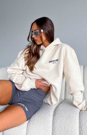 White Fox Offstage Ribbed Bike Shorts Charcoal | HZCTQP-341