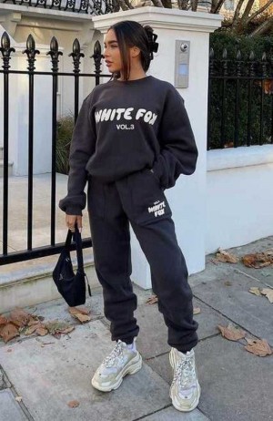 White Fox Offstage Sweatpants Shadow | OYIUAV-176
