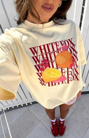 White Fox Oh So Sweet Oversized Tee Cream | AVTIDN-841