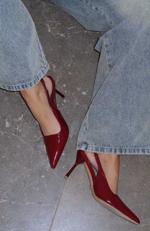 White Fox Tayte Slingback Heel Cherry Cola | QVXNMI-724