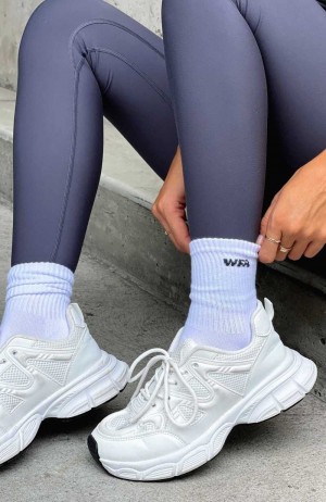 White Fox WFA Socks White/Charcoal | MHPNSB-076