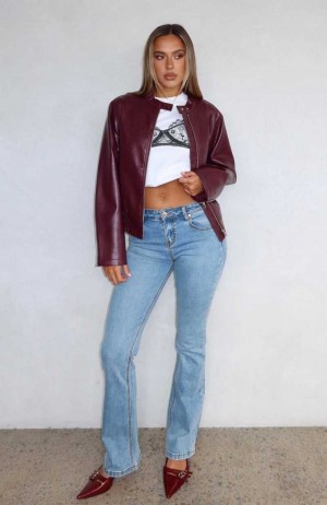 White Fox Wait For No One Low Rise Bootleg Jeans Vintage Light Blue | QZPKGJ-348