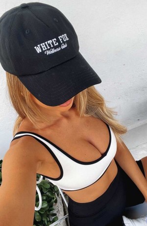 White Fox Wellness Club Cap Black | WEMSHZ-765