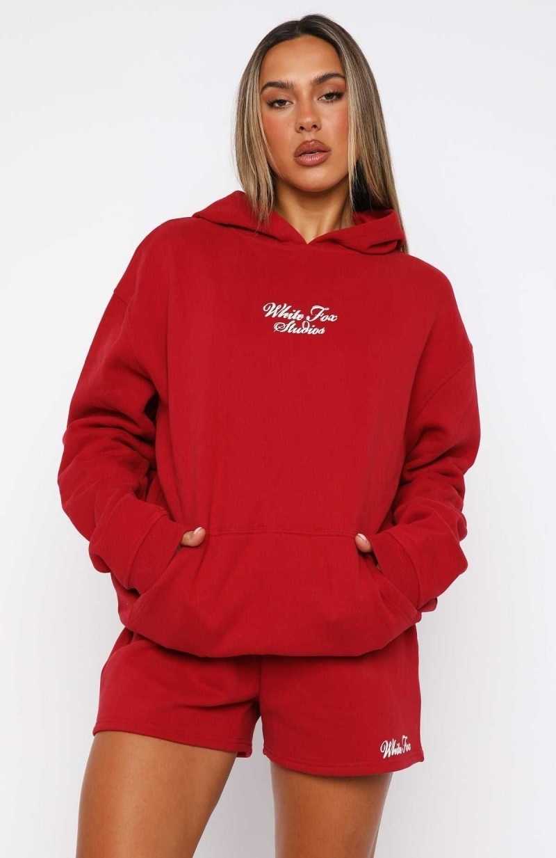 White Fox 13th Avenue Oversized Hoodie Red | TKHMVO-207