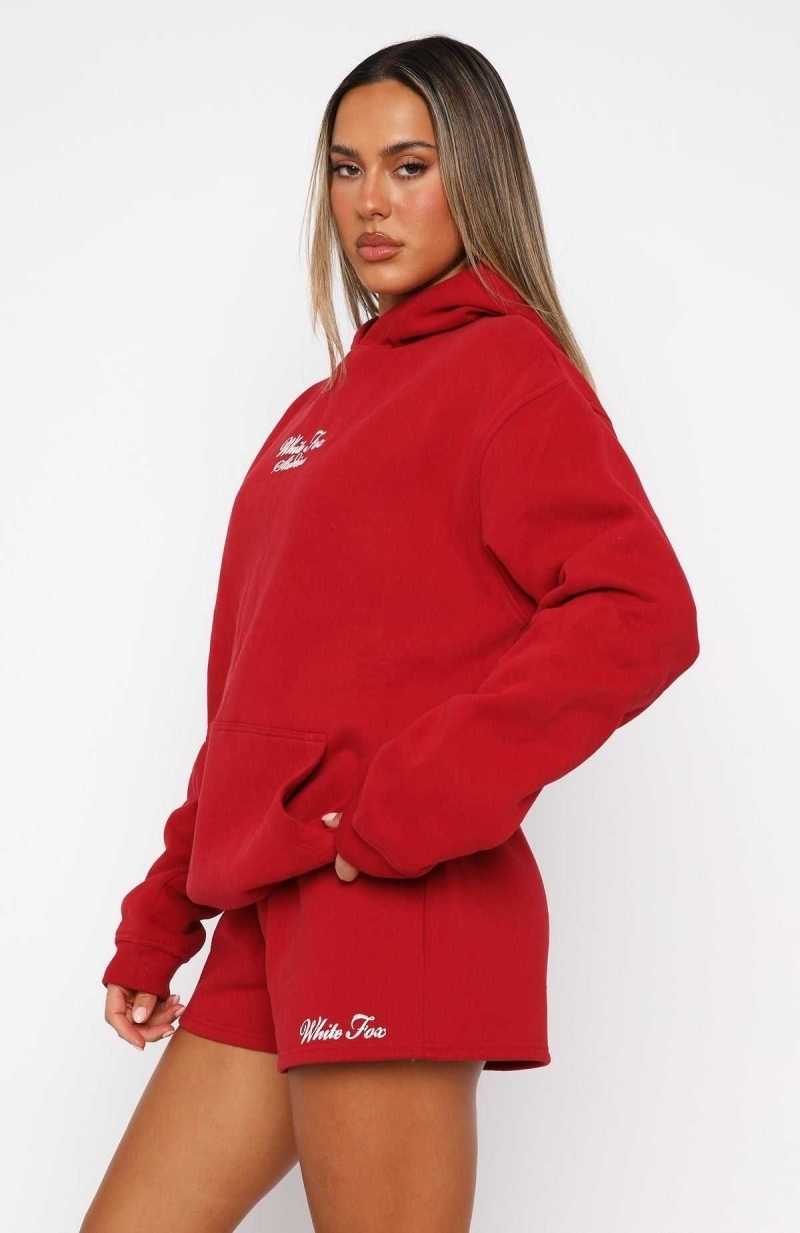 White Fox 13th Avenue Oversized Hoodie Red | TKHMVO-207