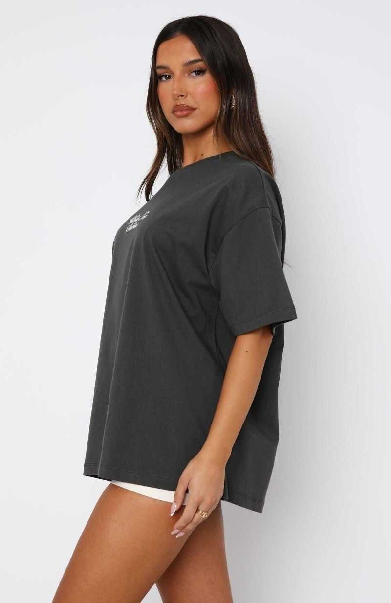 White Fox 13th Avenue Oversized Tee Volcanic | DPHRZQ-153