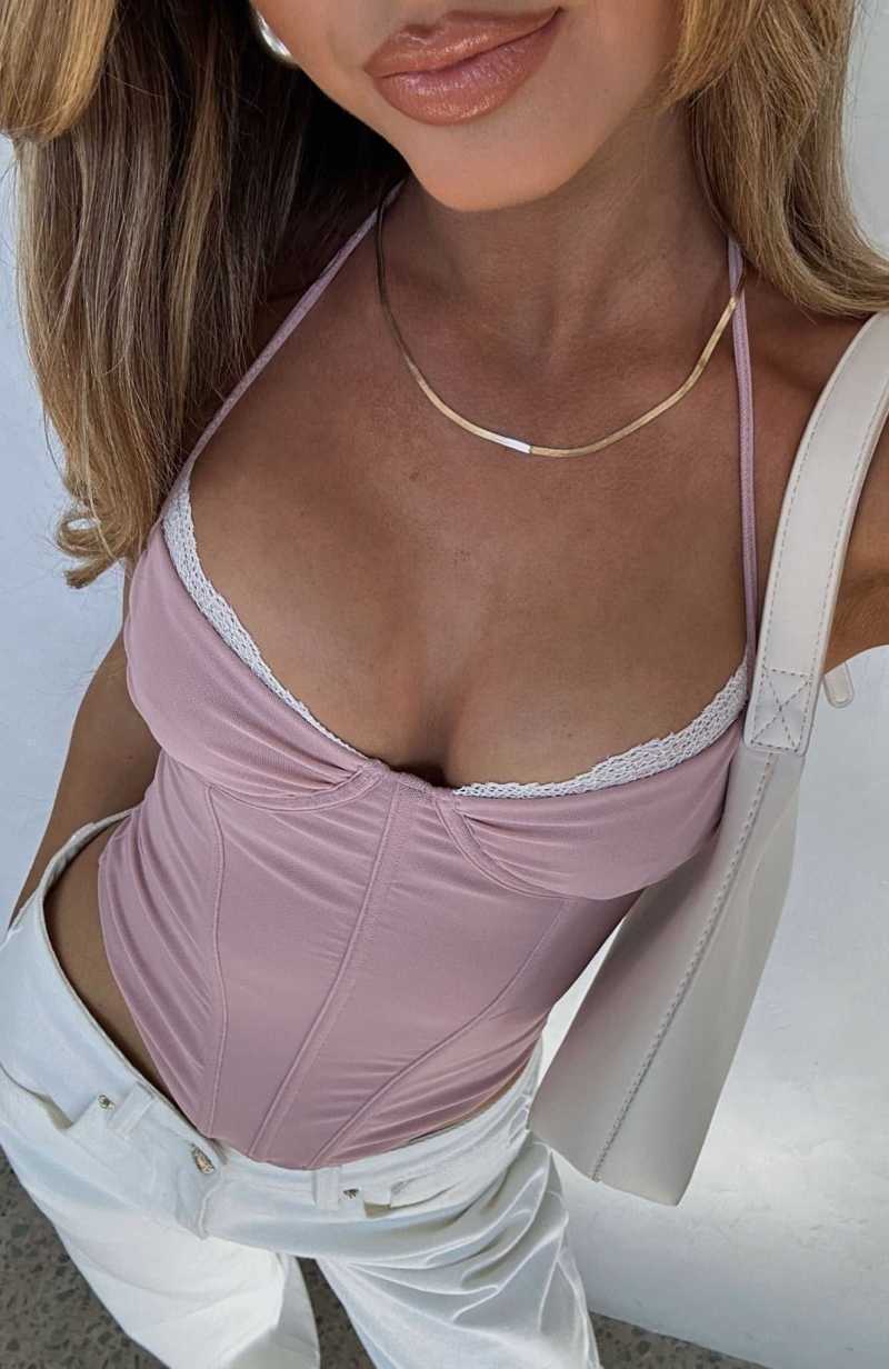 White Fox 99 Problems Bustier Dusty Pink | KOABFQ-791