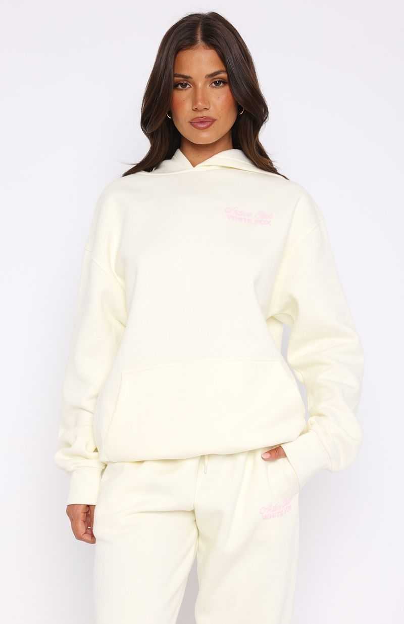 White Fox Active Club Oversized Hoodie Off White | RAGNKY-712