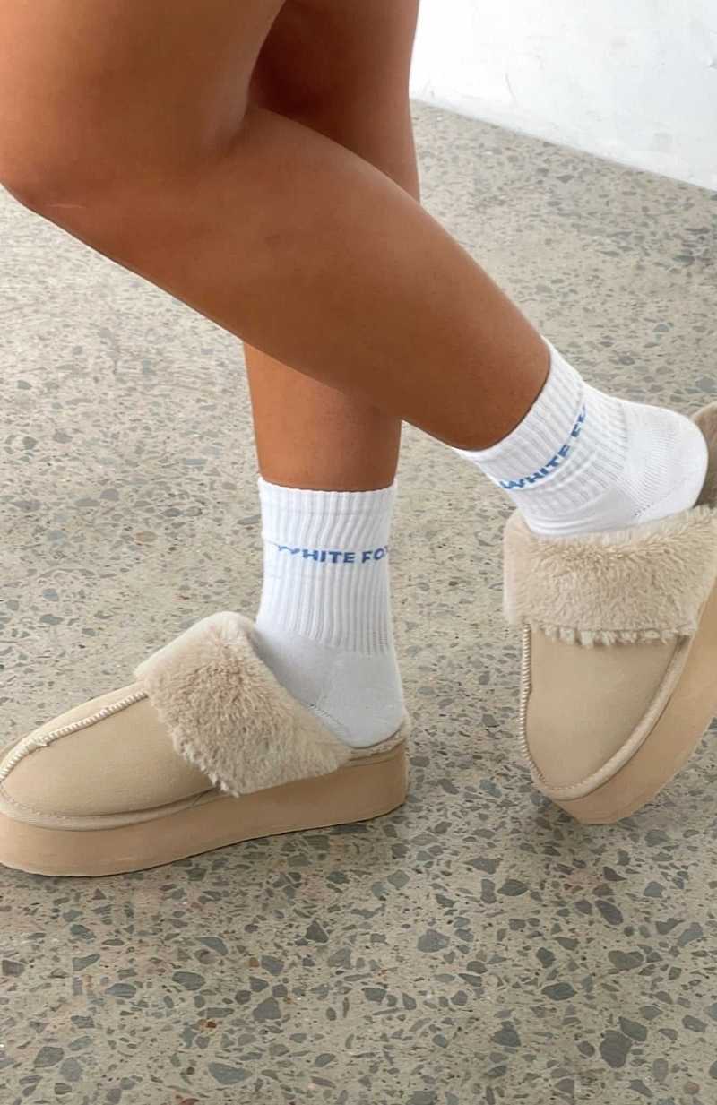 White Fox All For It Socks White/Blue | DWIYQO-081