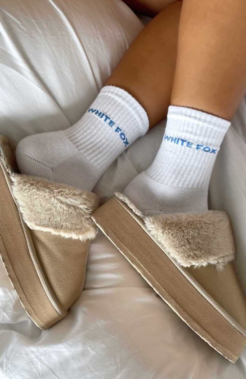 White Fox All For It Socks White/Blue | DWIYQO-081