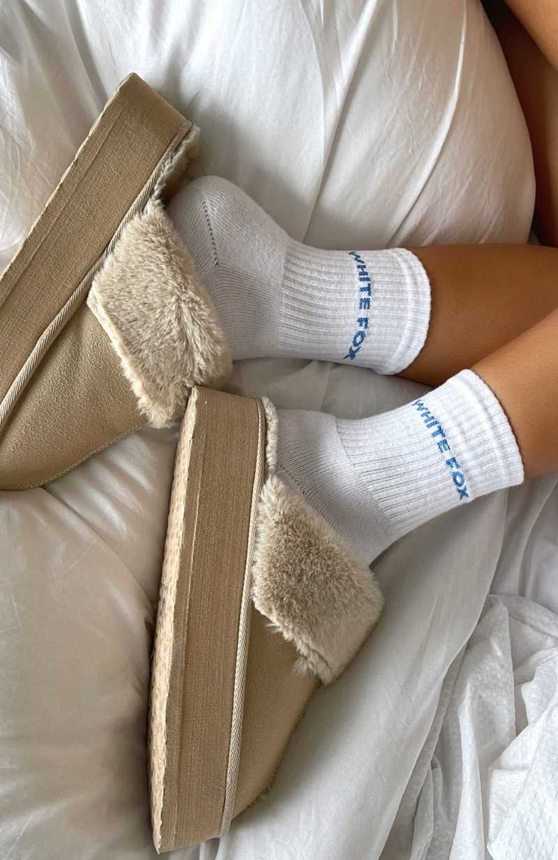 White Fox All For It Socks White/Blue | DWIYQO-081