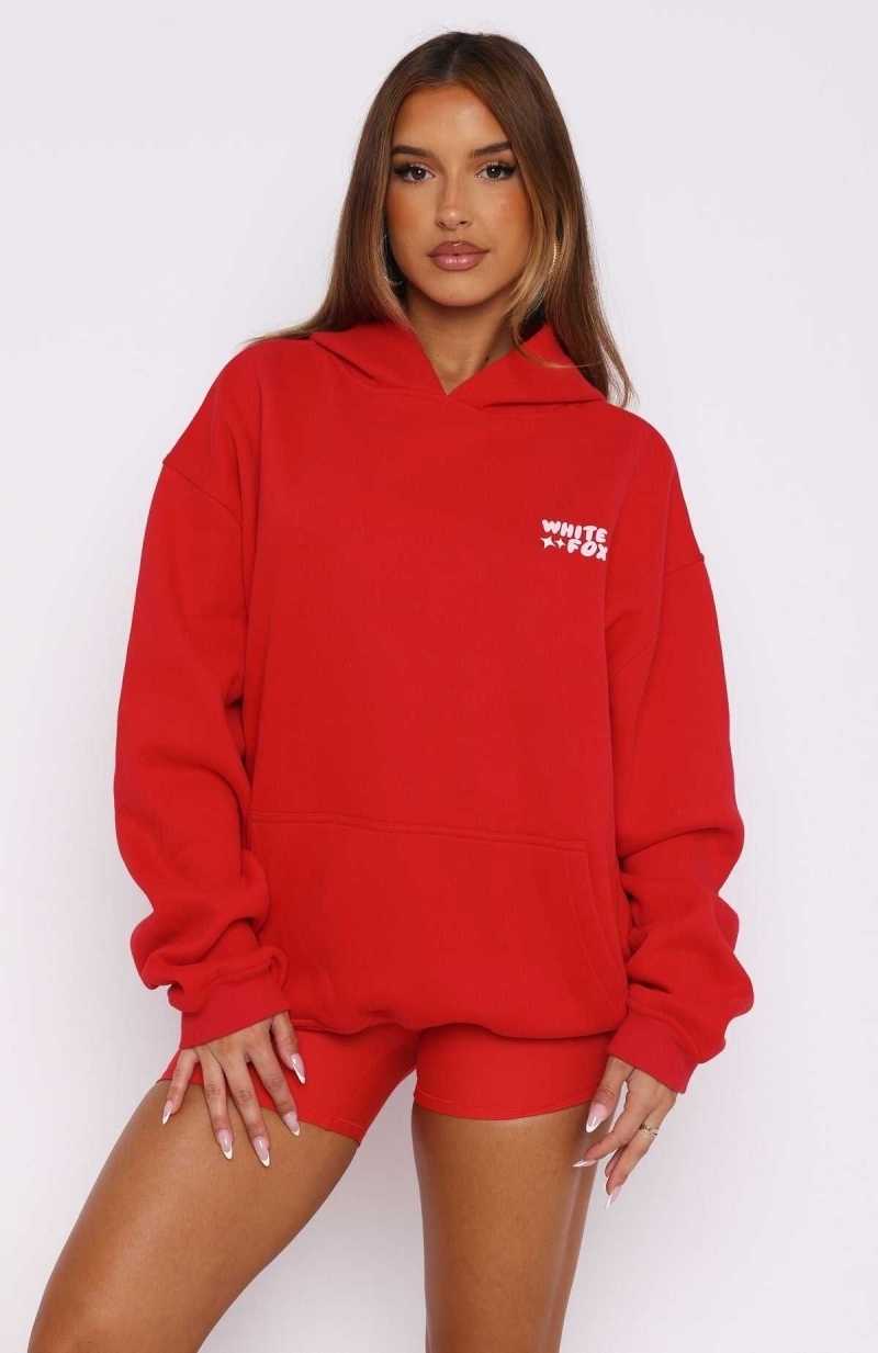 White Fox All I Want For Christmas Oversized Hoodie Red | RIJSZT-796