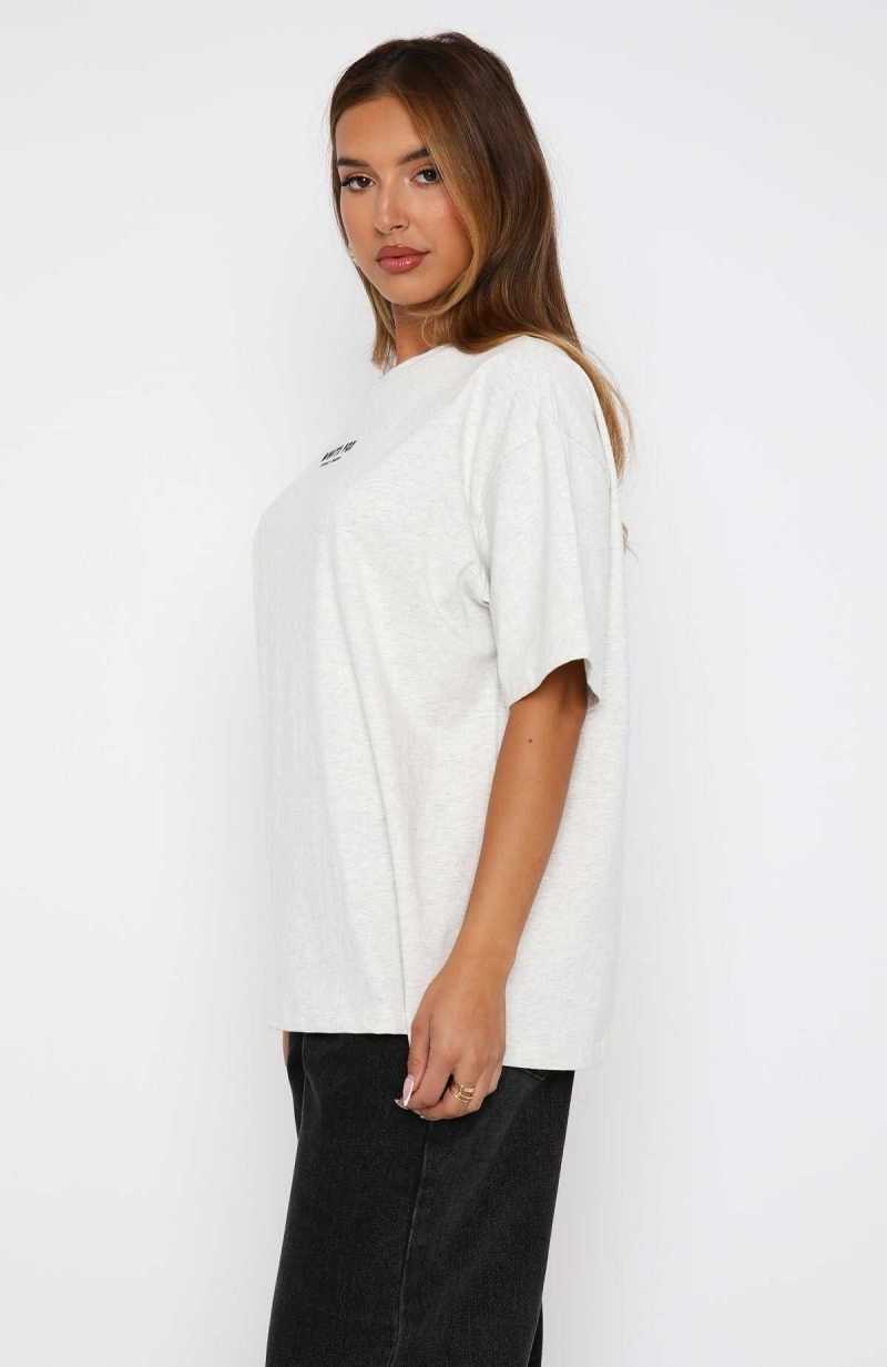 White Fox All I've Got Oversized Tee Grey Marle | XCSTMU-356