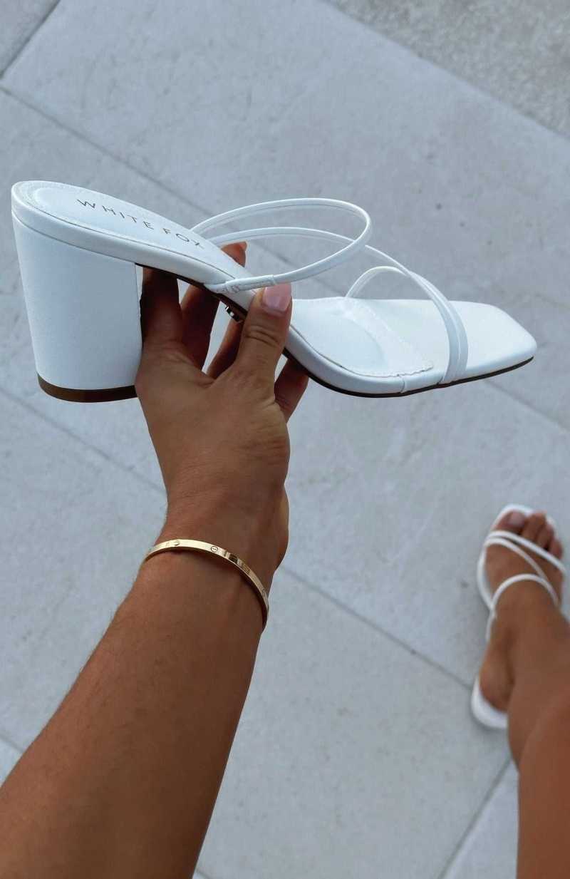 White Fox All You Wanted Mules White | HEVUSQ-463