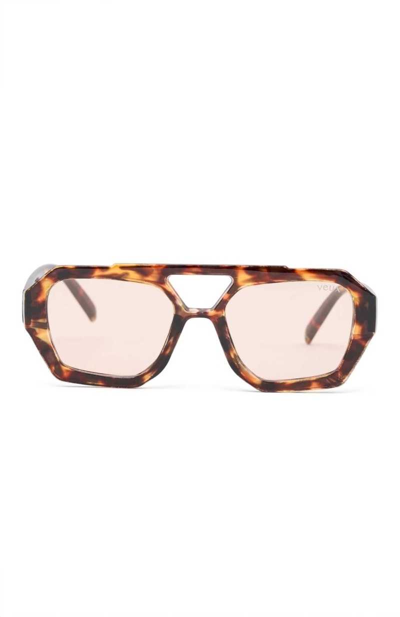White Fox Always Vibing Sunglasses Tortoise/Brown | TULXCE-648