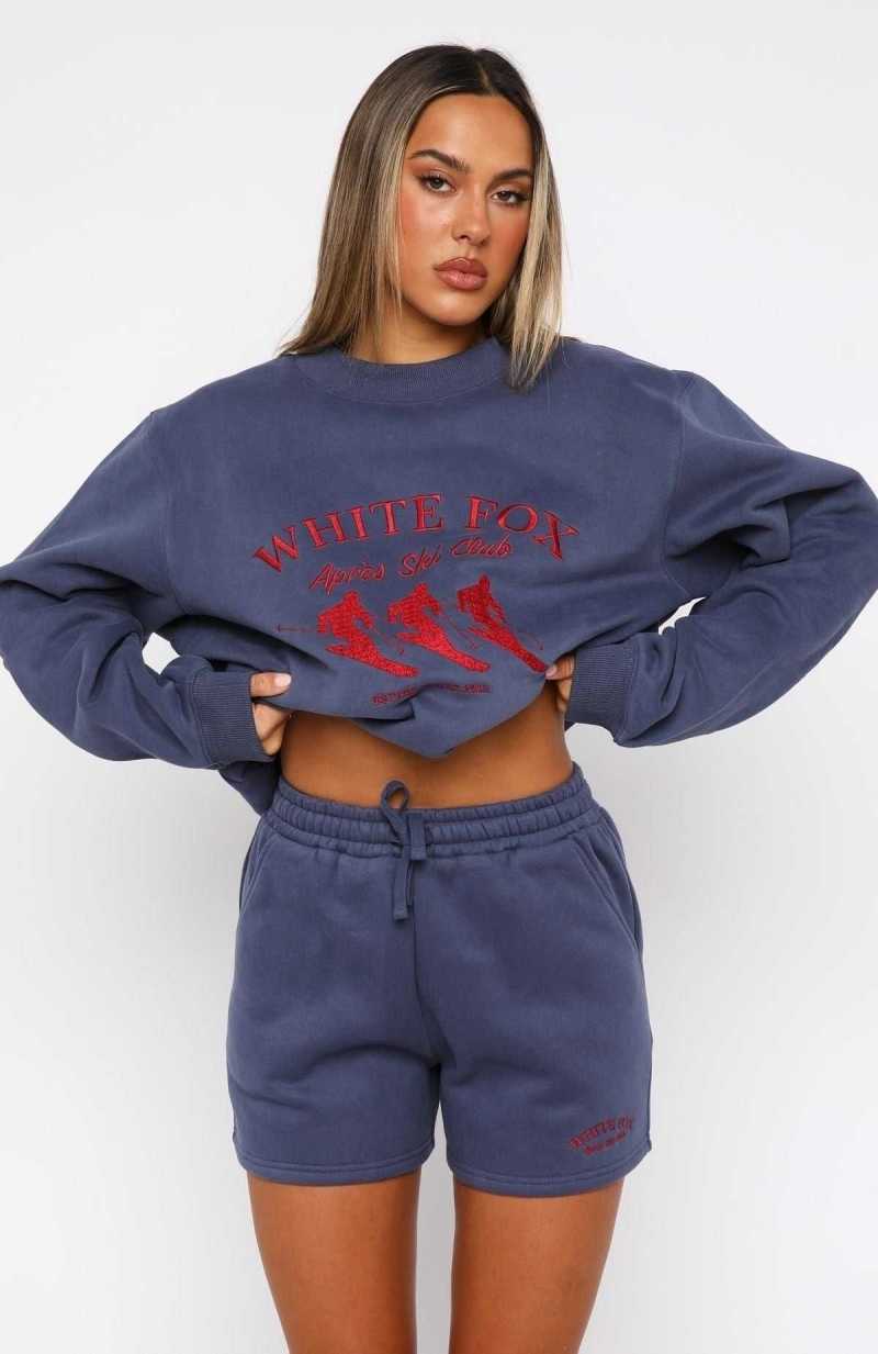 White Fox Après Ski Club Lounge Shorts Navy | IPQBJY-065
