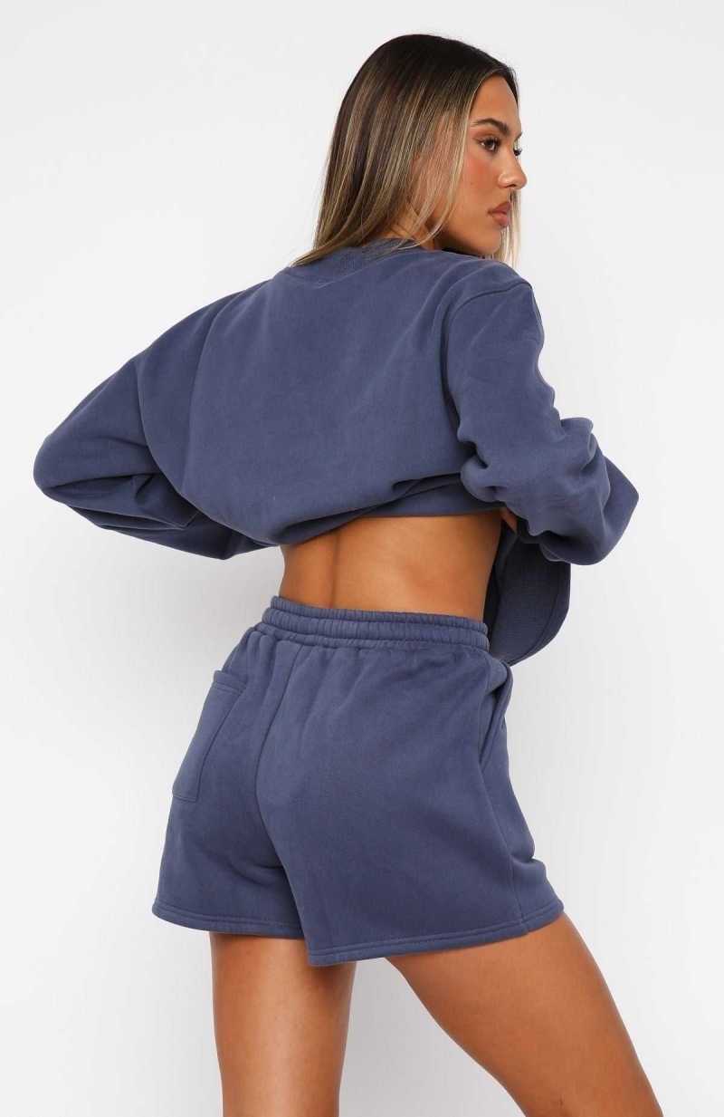 White Fox Après Ski Club Lounge Shorts Navy | IPQBJY-065