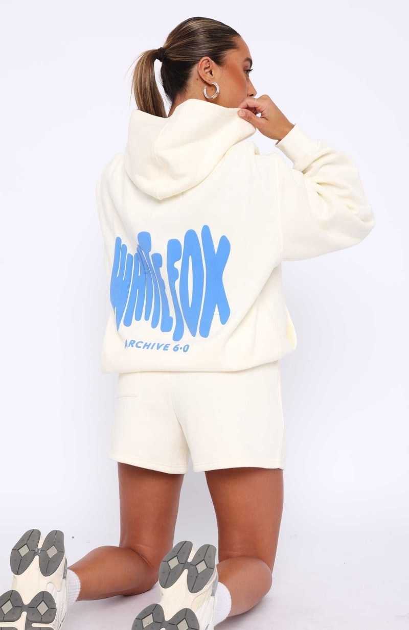 White Fox Archive 6.0 Oversized Hoodie Cream | CXRUJN-987