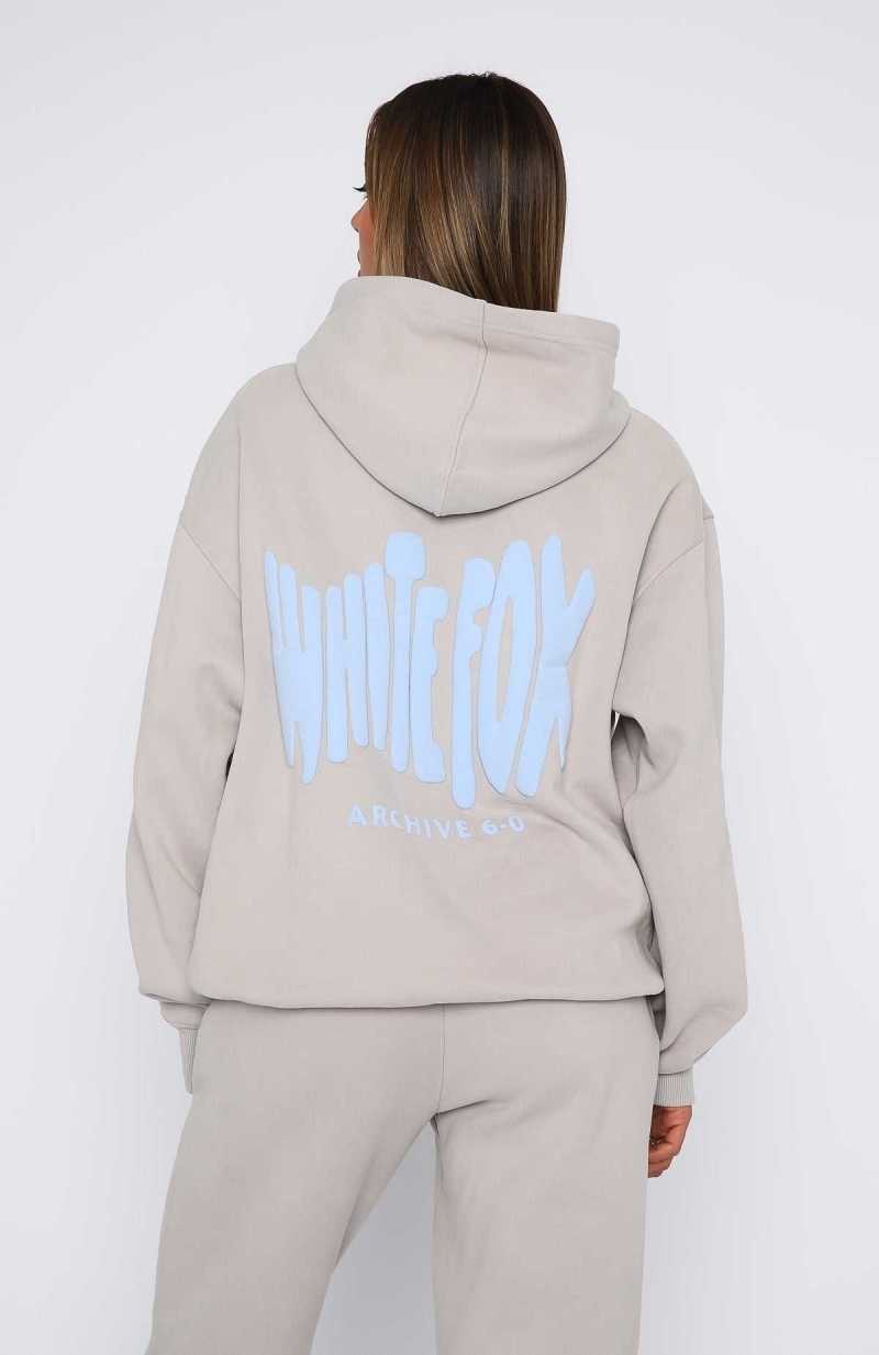 White Fox Archive 6.0 Oversized Hoodie Dove | GIXODM-028