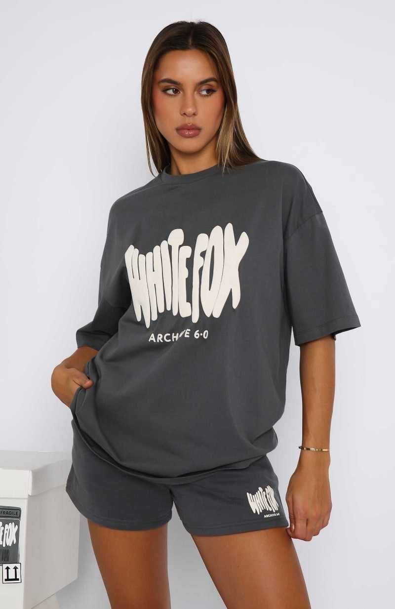 White Fox Archive 6.0 Oversized Tee Ash | FCMGHR-851