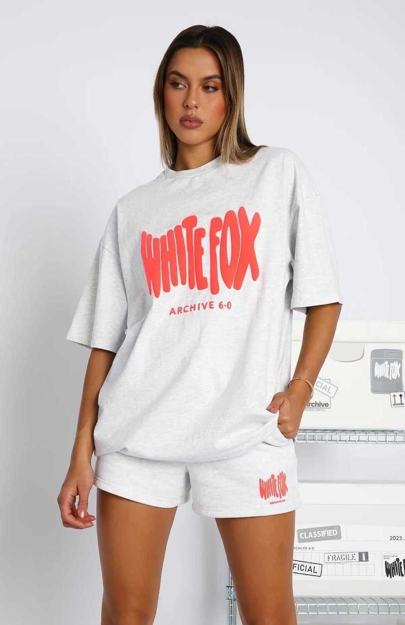 White Fox Archive 6.0 Oversized Tee Cloudburst | NFZYKC-429