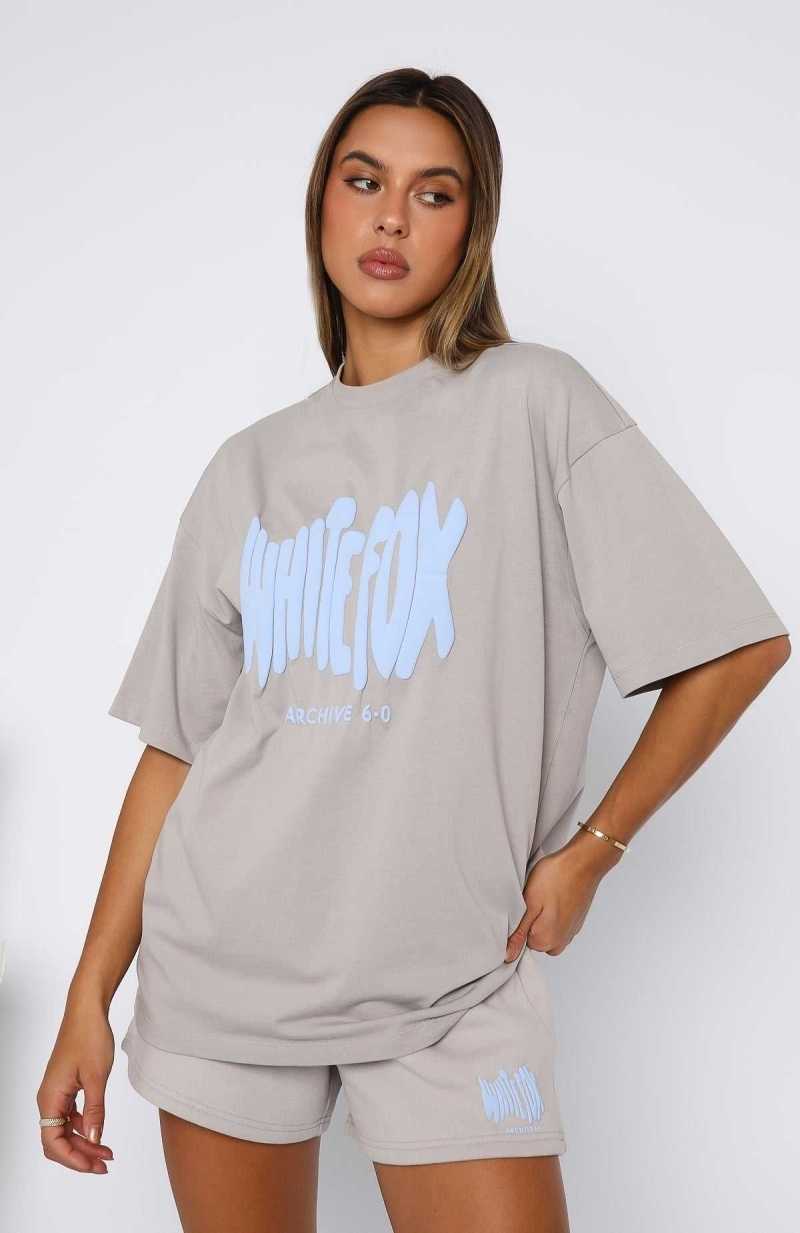 White Fox Archive 6.0 Oversized Tee Dove | WZPIDO-140