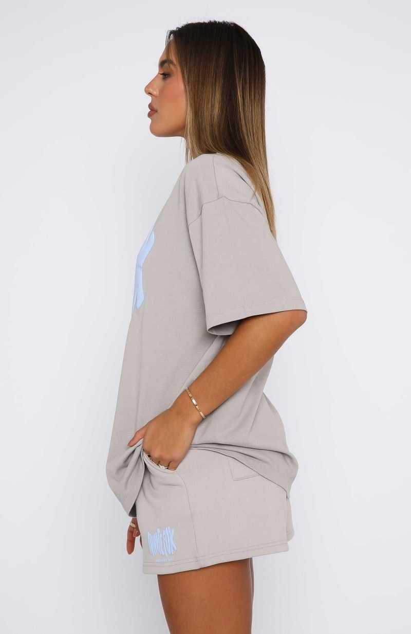 White Fox Archive 6.0 Oversized Tee Dove | WZPIDO-140