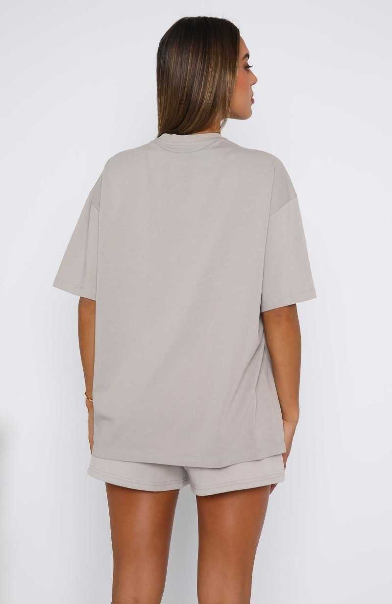 White Fox Archive 6.0 Oversized Tee Dove | WZPIDO-140