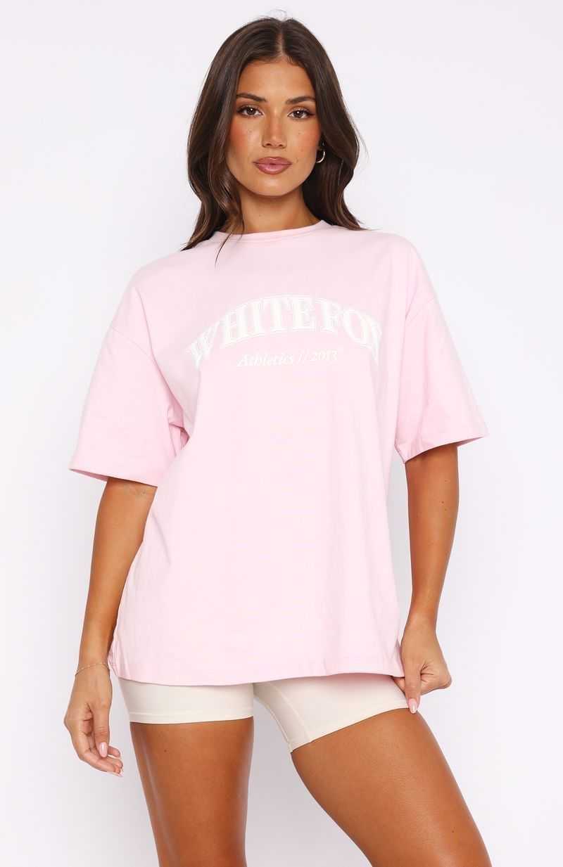 White Fox Athletics Era Oversized Tee Pink | ZGRSFH-583