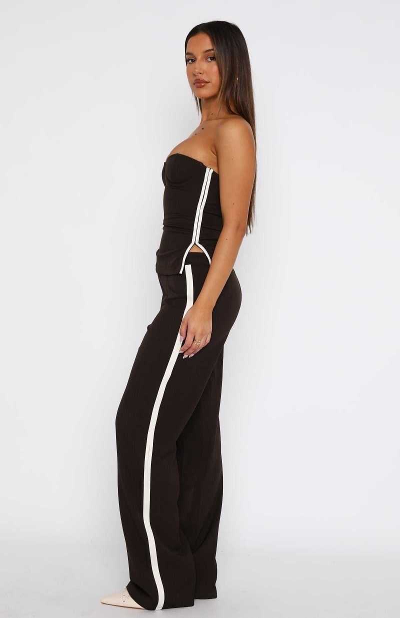 White Fox Back To The Start Pants Chocolate | RXDUFH-359
