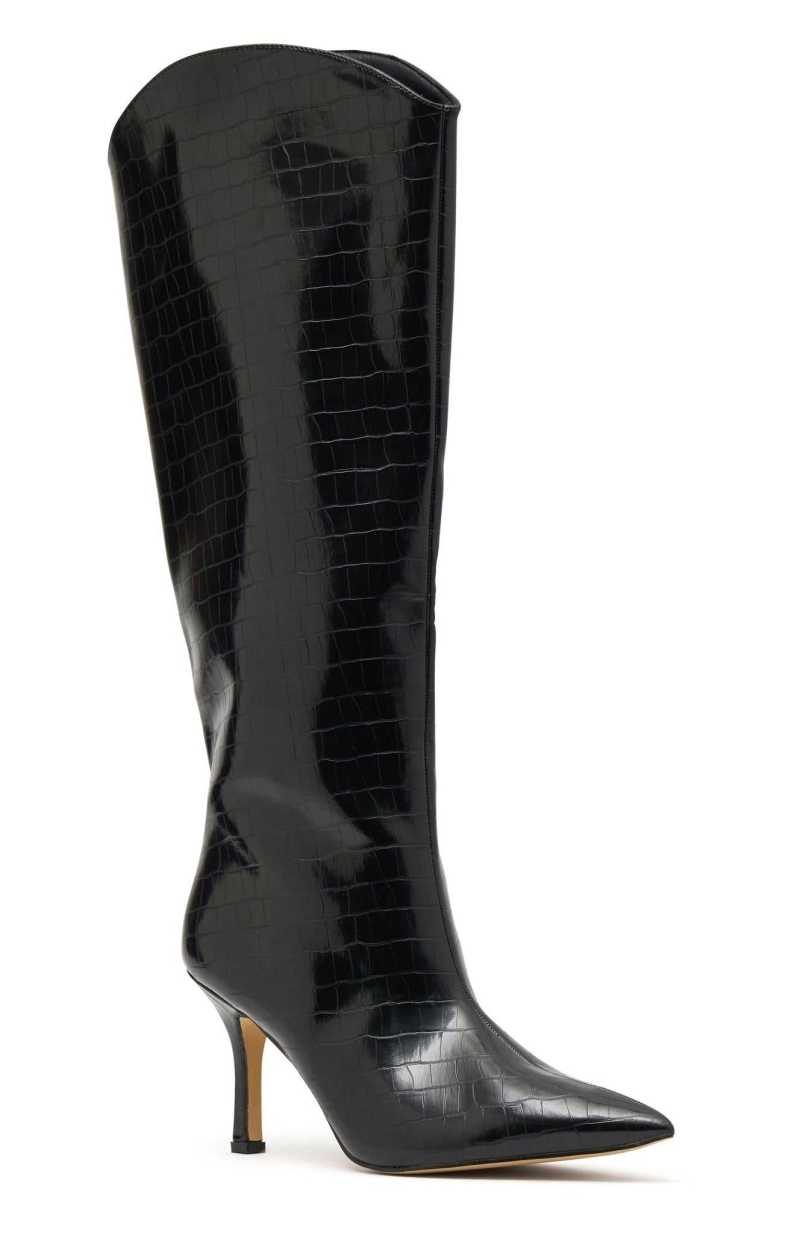 White Fox Blake Knee High Boots Black | IUFYVC-609