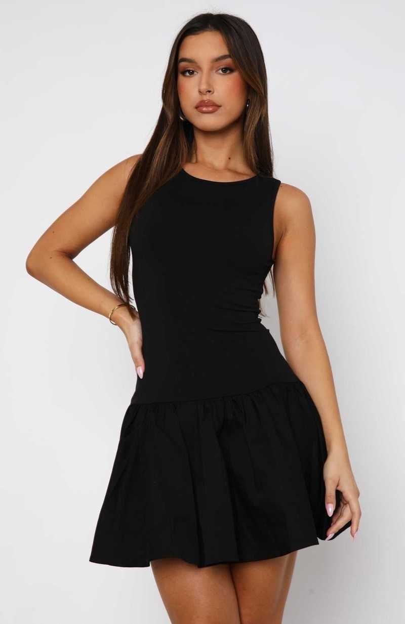 White Fox Bring Them To Me Mini Dress Black | ESVWXG-629