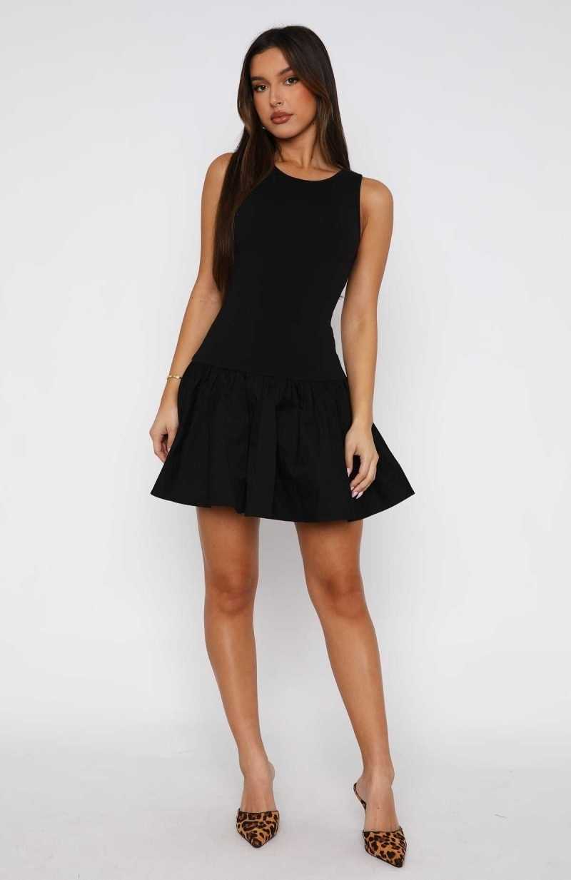 White Fox Bring Them To Me Mini Dress Black | ESVWXG-629